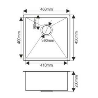 Мойка D4645HG Melana ProfLine 1,2/200 золото